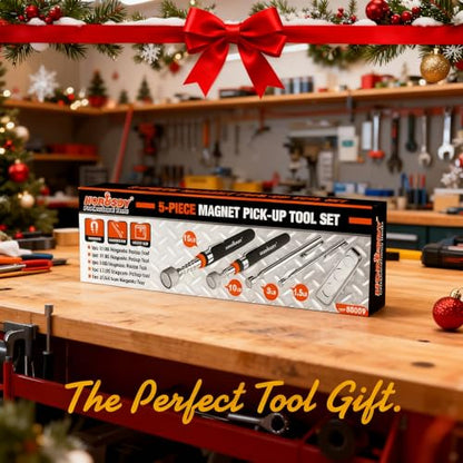 HORUSDY 5-PIECE Magnetic Pickup Tools Set, Include 15LB, 10LB, 3LB, 1.5LB Magnet Sticks, Rust-Proof Magnetic Tray, Telescoping Design for Mechanics, Automotive, DIY, Gifts for Men, Dad, Husband - style: 5-PIECE Magnetic Pickup Tools Set
