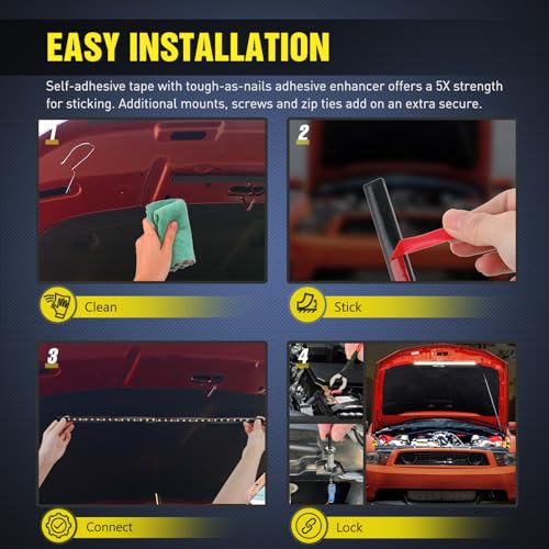 Nilight Under Hood Light Strip 30LED Waterproof Underhood Work Light with On/Off Switch Blade Fuse Engine Bay Repair Light White 12V for Car Truck SUV - size: 20.5 inch 1 piece