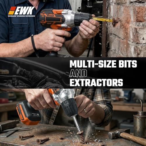 EWK 35-Piece Screw Extractor Set with Left-Hand Drill Bits, Spiral Screw Extractors, and Multi-Spline Removers for Stripped Screws, Broken Bolts, Rusted Fasteners, and Damaged Hex Heads - style: 35 Pcs Screw Extractor & Drill Bit