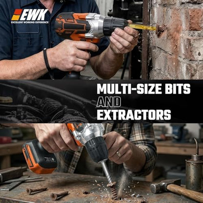 EWK 35-Piece Screw Extractor Set with Left-Hand Drill Bits, Spiral Screw Extractors, and Multi-Spline Removers for Stripped Screws, Broken Bolts, Rusted Fasteners, and Damaged Hex Heads - style: 35 Pcs Screw Extractor & Drill Bit