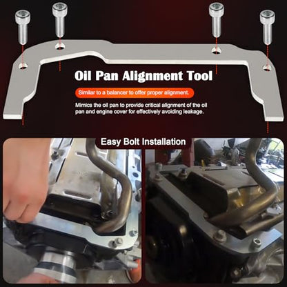 Bonbo Front and Rear Cover Billet Alignment Tool & Oil Pan Alignment Tool Fits for LS Series Engines 4.8 5.3 5.7 6.0 LS1 LS2 LS3 LS6 L99 LS9 LSA LQ4