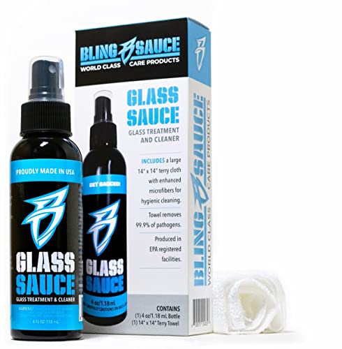 Boat Bling Glass Sauce Glass Treatment & Cleaner, 4oz | Anti-static marine electronics screen cleaner removes fingerprints, dust and water spots while repelling oils and smudges