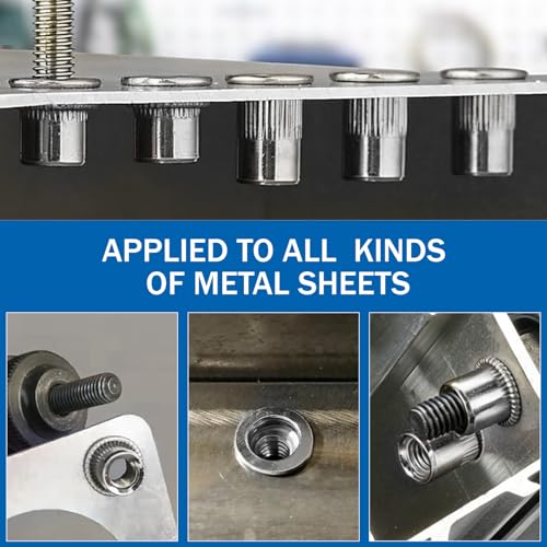 18Pcs 1/2" Rivet Nut, 304 Stainless Steel Flat Head Knurled Rivnuts Threaded Insert Nutsert 1/2"-13 UNC RIV Nuts for Metal, Automotive, Furniture, DIY - size: SS 1/2 -13 18pcs