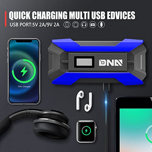 DNA MOTORING 12V 1500A 15000 mAh Portable Car Battery Jump Starter, Battery Pack Chargers, Jump Box， for Up to 7.0L Gas & 5.5L Diesel Engine TOOLS-00216 Blue - color: Blue, style: 1500A Peak
