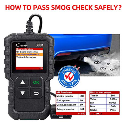 LAUNCH Creader 3001 OBD2 Scanner-2025 Upgrade Ver. Engine Fault Code Reader,Support O2 Sensor,Lifetime Free Update,Scanner for All OBDII Protocol Cars Since 1996