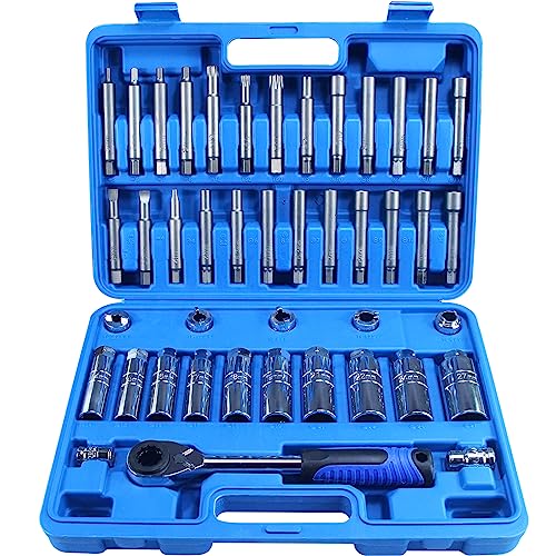 43PCS Steering Hub Suspension Shock Absorber Strut Nut Removal Tool Socket Set - size: 43pcs