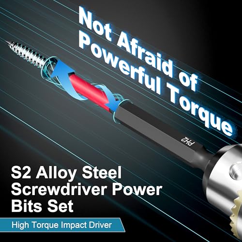 42-Piece Impact Screwdriver Bit Set, S2 Steel Magnetic Impact Driver Bits | with 1/4" Hex Bit Holder, Heavy Duty Drill Bit Set for Power Drill, Impact Driver, DIY & Home Repair - style: 42Pcs Screwdriver Bits Set