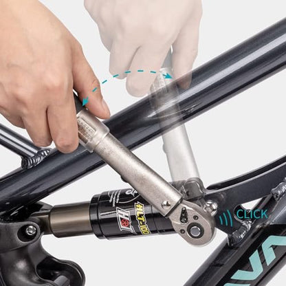 cyclists 1/4 Inch Drive Click Torque Wrench Set –2 to 24Nm – Bicycle Maintenance Kit for Road & Mountain Bikes - Includes Allen & Torx Sockets, 4mm 5mm Extension Bar