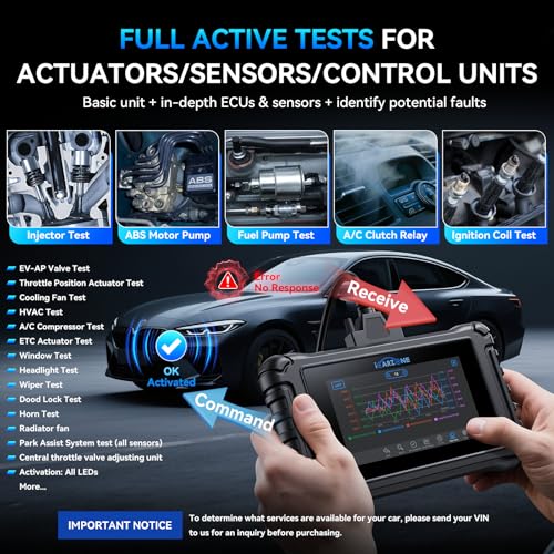 UR800 Bidirectional Scan Tool for Most Cars Full System Diagnostic Scan Tool 50 Resets All Active Test Car OBD2 Scanner TCM/ECM/Crank Relearn CAN FD AutoVIN 4-in-1 PIDs ECU Coding Free Update