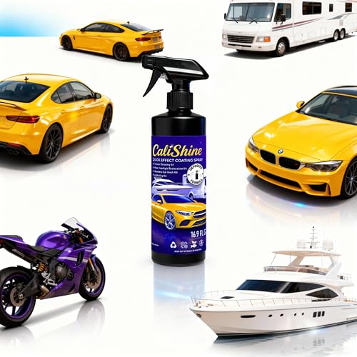 CaliShine Quick Effect Coating Spray - 16.9 fl oz Waterless Ceramic Car Wax Coat - Detail Polish & Cleaner for Cars Boat Body & Glasses, Window Glass and Headlight - Shine Restoration Kit (500 ml) - size: 16.9 Fl Oz (Pack of 1)