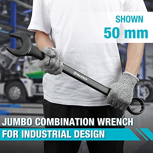 DURATECH Jumbo Combination Wrench Set, Metric, CR-V Steel | Black Electrocoat，35mm, 38mm, 41mm, 44mm, 48mm, 50mm wrench， with Pouch - size: Metric
