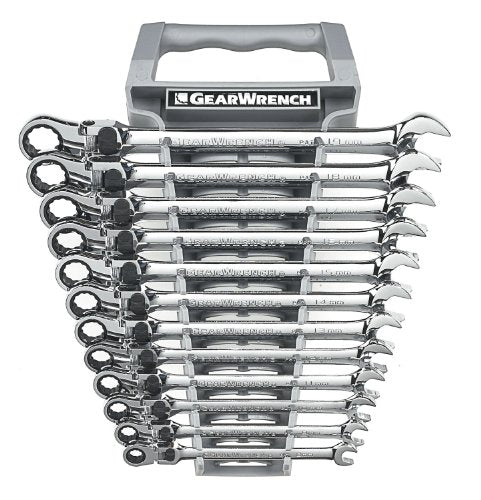 GearWrench 12 Pc. 12 Pt. XL Locking Flex Head Ratcheting Combination Wrench Set, Metric - 85698 (Pack of 6) - size: 12 Pc. 12 Pt. (Pack of 6)