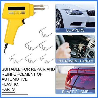 Hotop 1000 Pieces Plastic Hot Staples Welding Rods Repair Machine Welding Wire for Repair Car Bumpers Dashboards Lamp Holders Plastics Rings Daily Plastics Supplies 0.8 0.6 mm (Wave Shape)