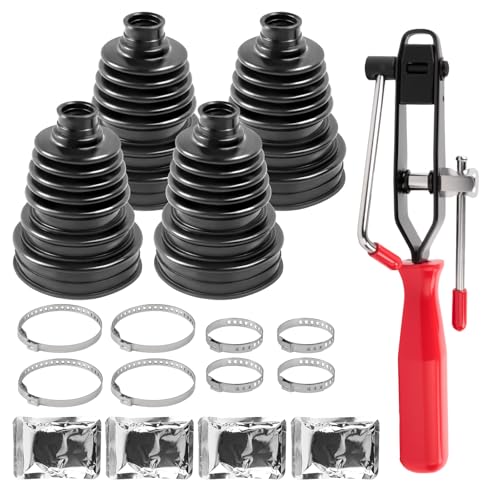4PCS CV Boot Repair Kit for 25-125mm Height | Fits Shaft Size 26-34mm CV Axle Boot Repair Kit CV Joint Boot for Most Vehicle Silicone - size: 4PCS CV Boot & Clamp Pliers