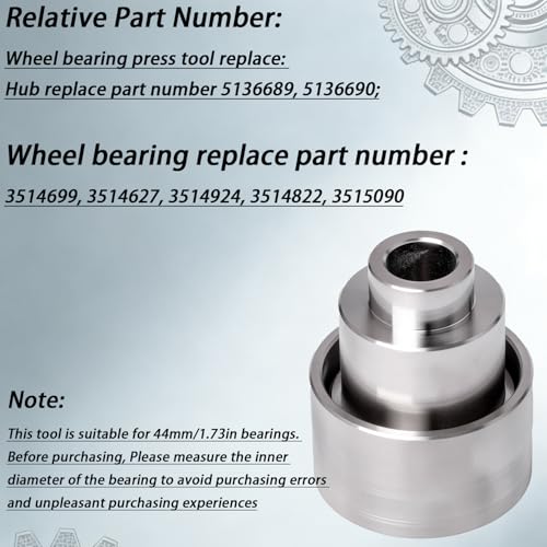 Wheel Bearing Press for Polaris RZR Ranger Front/Rear Replaces 3514699 44mm | Replaces 3514699, 3514627. Carbon steel press for 44mm Polaris UTV/ATV bearings. Clear markings for easy DIY install.