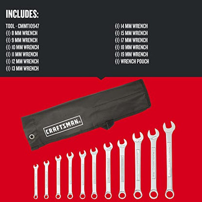 CRAFTSMAN Metric Combination Wrench Set, 11-Piece (CMMT10947)