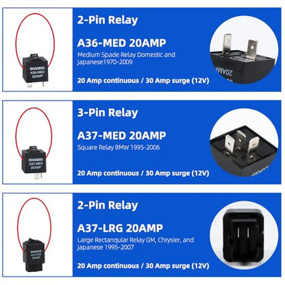Fuel Pump Relay Bypass Master Kit - 6PCS Relay Bypass Switch Set with Current Test Lead for Fuel Pressure Testing and Electrical Diagnostics