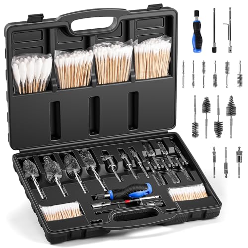 17-Pack Professional Diesel Injector Seat Cleaning Set 8090S on Cylinder Heads with Swabs and Helix Brushes, Two-Stage Brushes, Bore Brushes and Swabs Stainless Steel