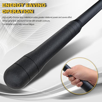 3/8" Drive 17.5 Inch Breaker Bar, Heavy Duty Head, Premium Chromium-Molybdenum Steel, Laser Etched Marking, for Grip and Break Loose Tight Bolts, Nuts - size: 3/8" Drive 17.5-Inch
