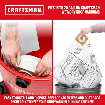 CRAFTSMAN CMXEVBE18695 16 Gallon 6.5 Peak HP Wet Dry Shop Vacuum - size: 16 Gallon 6.5 Peak HP w/Diffuser