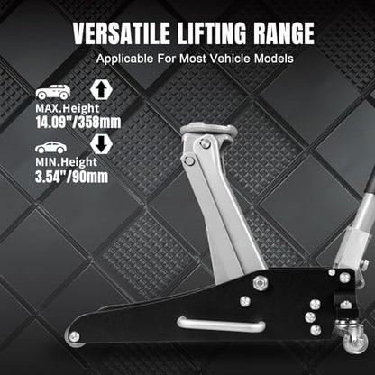 Torin TAM815016L Hydraulic Low Profile Aluminum and Steel Racing Floor Jack with Dual Piston Quick Lift Pump, 1.5 Ton (3,000 lb) Capacity, Black - size: 1.5 Ton (3,000 lb), style: Aluminum and Steel