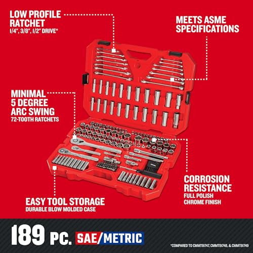 CRAFTSMAN Mechanics Tool Set, SAE/Metric, 189-Piece (CMMT12034) - style: 189 Piece Set