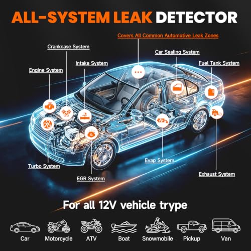 ANCEL S3000-US Automotive Smoke Machine Leak Detector with Built-in Air Compressor, Smoke Tester Automotive for EVAP, Vacuum, Fuel System with Pressure Gauge & Adjustable Flowmeter