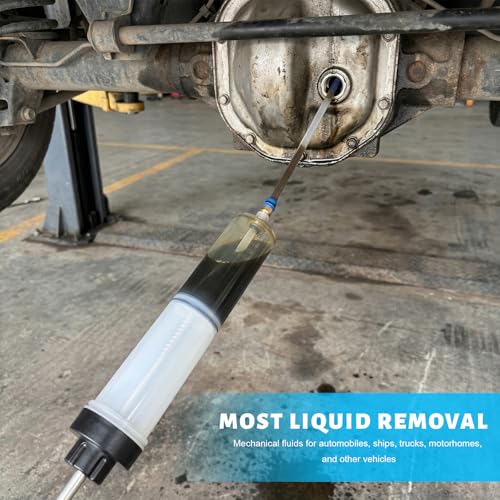 200cc Automotive Fluid Extractor Pump, Multi-Purpose Manual Oil Transfer Pump with 2 Extension Tubes, Universal Fluid Change Syringe Extraction and Filling Tool for Most Cars - color: 200cc