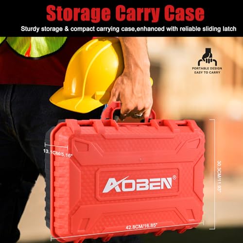 AOBEN Cordless Ratchet Wrench Kit,3/8" ratchet,40 Ft-lbs Electric Power Ratchet Set with Variable Speed Trigger,2 Packs 2000mAh Lithium-Ion Battery And Charger,83 Sockets - style: AB733-1TMAX