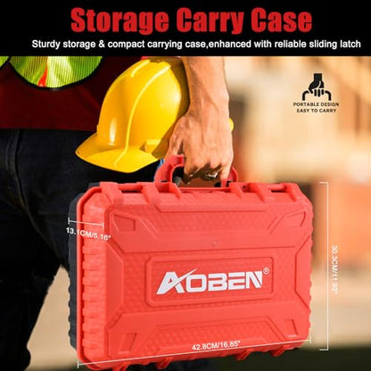 AOBEN Cordless Ratchet Wrench Kit,3/8" ratchet,40 Ft-lbs Electric Power Ratchet Set with Variable Speed Trigger,2 Packs 2000mAh Lithium-Ion Battery And Charger,83 Sockets - style: AB733-1TMAX