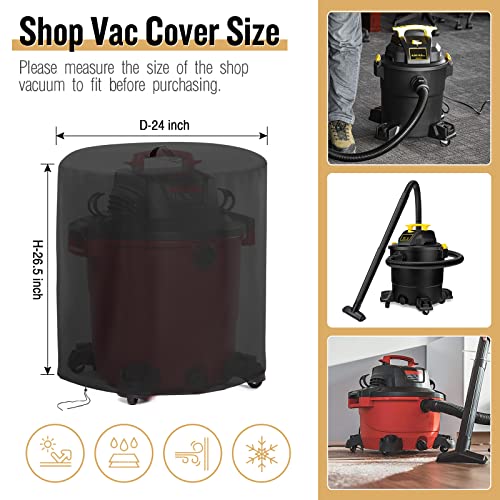 Kingling Cover for Shop Vac for 12-16 Gallon Shop Wet Dry Vacuums | Wet and Dry Shop Vacuum Cleaners Dust Cover Protection 24''D x 26.5''H Black - size: 24''D x 26.5''H