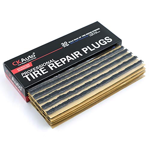 CKAuto 30pcs 8" Black Tire Repair Strings, Automotive Tool Tire Repair Plugs for Tubeless Off-Road Tires Car, Bike, ATV, UTV, Wheelbarrow, Mower - color: Black, size: 8" x φ0.236" 30pcs
