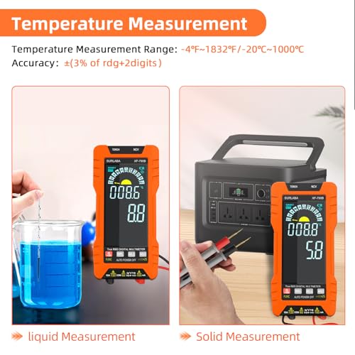 Digital Multimeter TRMS 6000 Counts, Auto-Ranging Voltmeter with Non-Contact Voltage Tester, Electric Tester with Voltage, Current, Resistance, Rechargeable Battery & Data Hold for Automotive