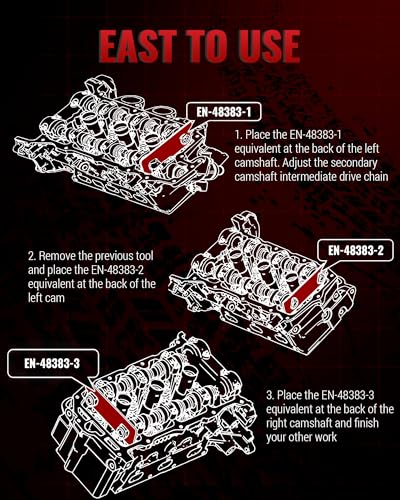 Reywoo Camshaft Retaining Timing Kit, EN48383 EN46105 Camshaft Holding Tool | Compatible with GMC Chevy Cadillac Buick Pontiac Saturn for V6 2.8L 3.0L 3.6L Engines; Premium 1045 Steel, Zinc Plated
