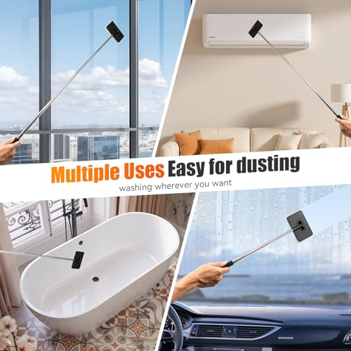 Car Wash Brush, Car Wash Brush with Long Handle, Portable for Inside and Outside Use, Supplies Washing Mop Kit Care Kit for Rv Truck Windshield Cleaning(40inch)