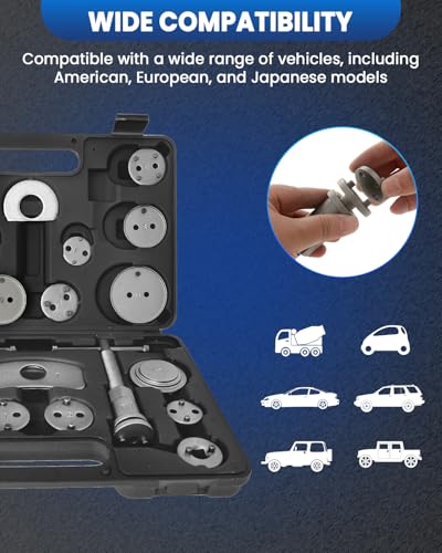 SIXIWANZI Brake Caliper Tool Heavy Duty Brake Caliper Compression Tool Black 24pc - color: BLACK