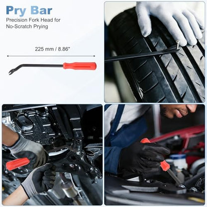 15Pcs Hook and Pick, Straight Head Magnetic Pickup Tool Plastic Pry Pieces Large Small Hook Short Pry Bar Gasket Scraper for Remove Hoses Gaskets Car Panel Fastener, Red - color: Red