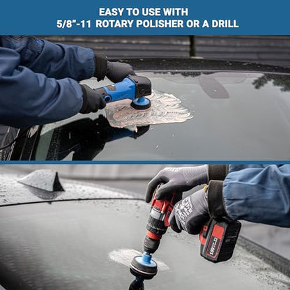 GLASS POLISH DIY 3" (75mm) Windshield Scratch Removal Kit for All Car Glass, Removes Deep Scratches, Wiper Blade Damage & Haziness, Restores Clear Visibility