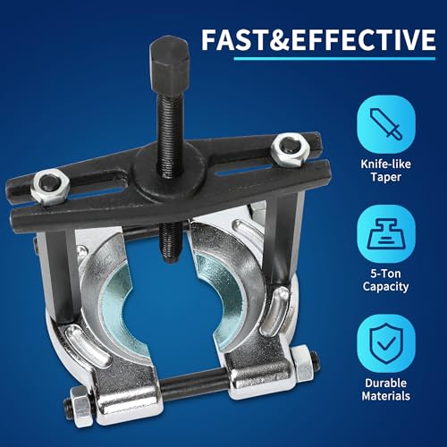 14Pcs Bearing Puller Set, 5 Ton Capacity Bearing Splitter Tool Kit, Pinion Wheel Bearing Removal Kit with 2" and 3" Jaws, Heavy Duty Bearing Splitter Tool Kit