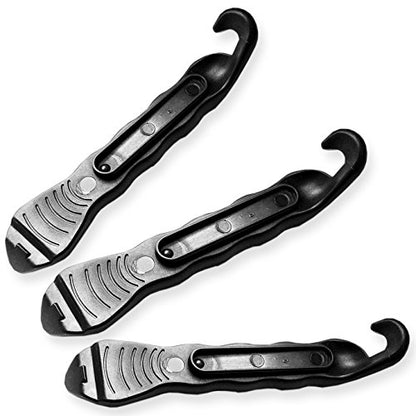 Bike Tire Lever - Premium Hardened Plastic Levers to Repair Bicycle Tube - Must Have Tool Kit for Road Bicyclist - Set of 3 - color: Black