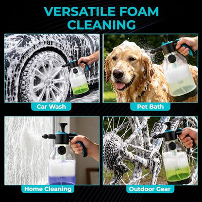 70oz Foam Sprayer, Hand Pump Foaming Sprayer with Adjustable Nozzle, Pressure Foam Spray Bottle for Car Washing, Auto Detailing, Home Cleaning, Pet Bathing and Garden Care