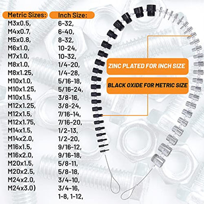Nut and Bolt Thread Checker – High Speed Steel Thread Checker Standard and Metric – Complete SAE Male Female Gauge – Accurate Measurements