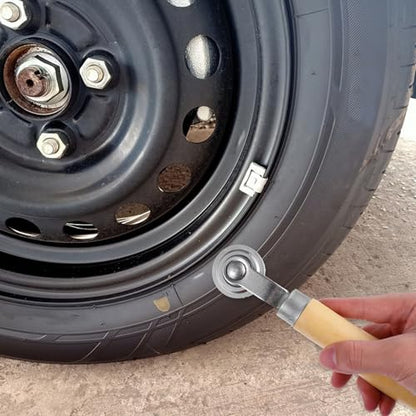 VALICLUD 2 Pcs Tire Patch Rollers and Valve Core Tools Set Wood Material Seam Roller with Single Head Corrosion Resistant Tire Repair Tool for Removing Trapped Air