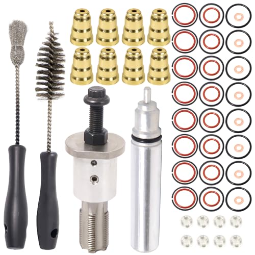 SMMS Injector Sleeve Cup Installation Removal Tool Kit with Sleeves & Brushes For ford 1994-2003 7.3L Replaces OE: F4TZ9F538A