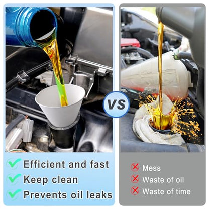 100 Pcs Disposable Paper Engine Oil Funnels, 6oz for Automotive Motor Use, No Spill Funnel for Windshield Washer Fluid, Water, Gas