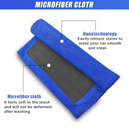 2PCS Clay Bar Towel for Auto Detailing, 12" x 12" Fine Grade Microfiber Car Chamois Towel, No-Scratch DIY Detail Clay Bar Alternative Cloth Mud Strip Cleaner Tool for Cars Detailing (2PCS) - size: 2PCS
