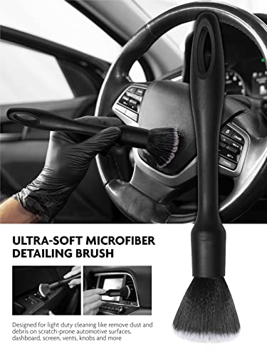 Fantasticlean Car Detailing Brush Set, Interior Leather Cleaning Kit, 9PCS | Car Interior Brush Kit, Horse Hair Leather Brush for Car Detailing, Scratch-Free Leather Cleaner Applicator, Cleaning Cloth - size: IT-ACS01-NT