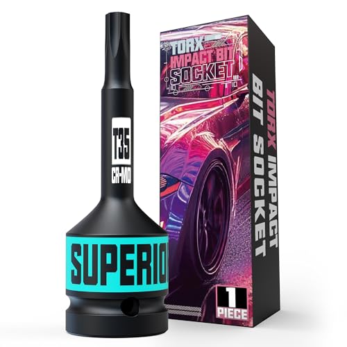 1/2" Drive T35 Torx Bit Socket, Star Bit Socket, CR-MO Steel, Motorcycle, Bicycle Machinery Repair - size: 1/2" T35 Deep