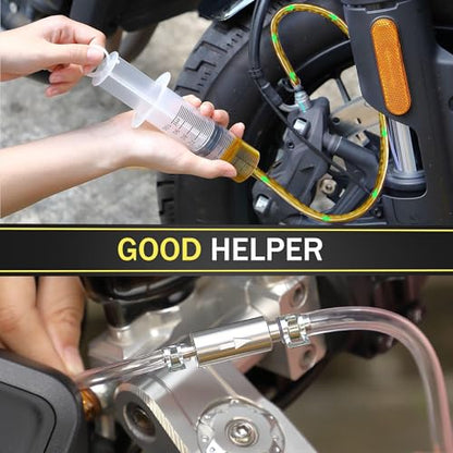 Meonum 2 Pack Brake Bleeder Kit, Hydraulic Disc Clutch Bleeding Kit 100ML 50cm Hose Oil Fluid&Brake Bleeder Hose with One Way Check Valve for Hydraulic System Bleeding, Quads System Repair Maintenance