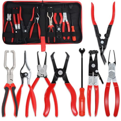 Ketofa 8-Piece Fuel Line Disconnect Tool Set, Hose & Electrical Disconnect Pliers, Relay Puller, Panel Clip, Trim Clip & Push Pin Removal Tools, Fuel Filter Caliper for Automotive Repair | Easy to Grip,Hard Material